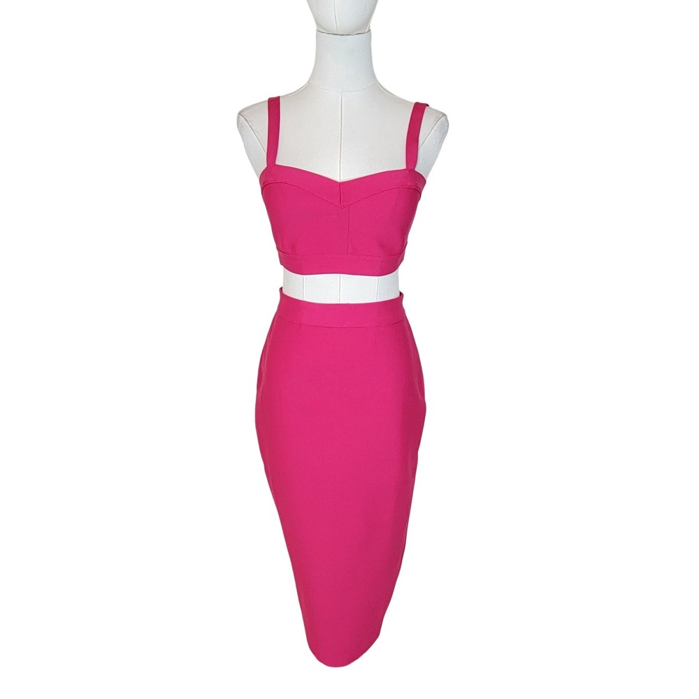 Revolve Superdown Emilia Pink 2 Piece Set Small Bachelorette Cocktail Summer - Picture 2 of 8